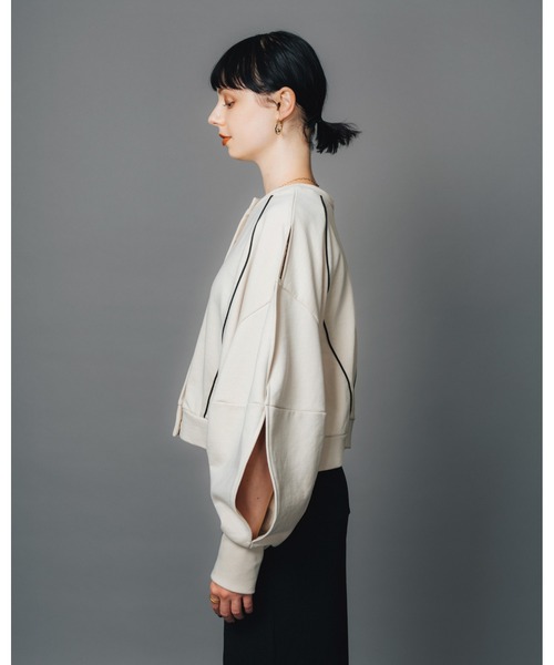 led.tokyo（レッドトウキョウ）の「【led.tokyo】前後2WAYスウェットカーディガン（スウェット・レディース・ブラック/ブルー/アイボリー・FREE）」の8枚目の写真