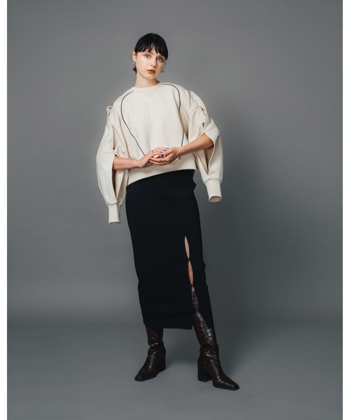 led.tokyo（レッドトウキョウ）の「【led.tokyo】前後2WAYスウェットカーディガン（スウェット・レディース・ブラック/ブルー/アイボリー・FREE）」の13枚目の写真