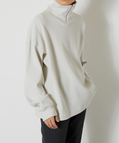 KIIT(キート)の「KIIT キート / HEAVY TEREKO ZIP UP HIGH NECK TOPS ハーフジップアップ ハイネックトップス トレーナー / KIO-T94-002(スウェット・メンズ・ベージュ/杢グレー/ブラック・3/1/2)」の19枚目の写真