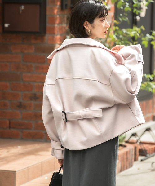 KBF(ケイビーエフ)の「BACKベルトスタンドカラーコート(その他アウター・レディース・ブラック/キャメル/アイボリー・ONE)」の13枚目の写真