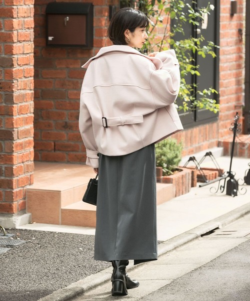 KBF(ケイビーエフ)の「BACKベルトスタンドカラーコート(その他アウター・レディース・ブラック/キャメル/アイボリー・ONE)」の16枚目の写真