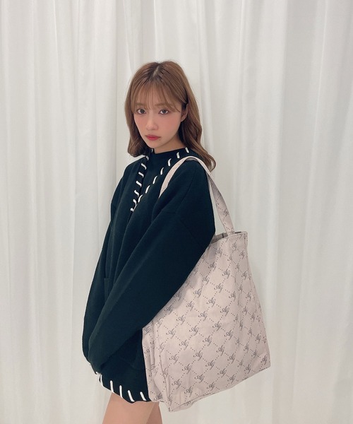 ANDGEEBEE（アンジービー）の「モノグラムトートバッグ（トートバッグ・レディース・グレー/アイボリー・MEDIUM）」の6枚目の写真