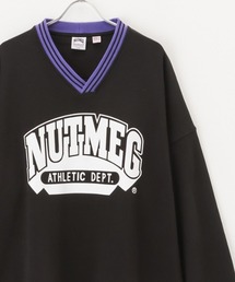 GOOD WEAR x NUTMEG ビッグシルエット Vネック ロゴプリントスウェットプルオーバー