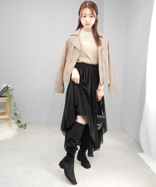 minia（ミニア）の「ソックスニーハイ（ブーツ・レディース・ブラック/モカ・LL/S/M/L）」の20枚目の写真