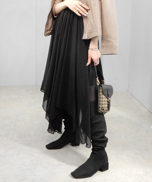 minia（ミニア）の「ソックスニーハイ（ブーツ・レディース・ブラック/モカ・LL/S/M/L）」の16枚目の写真