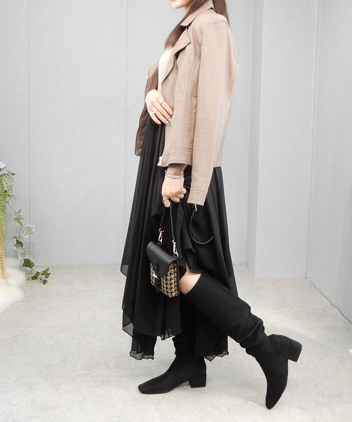 minia（ミニア）の「ソックスニーハイ（ブーツ・レディース・ブラック/モカ・LL/S/M/L）」の15枚目の写真