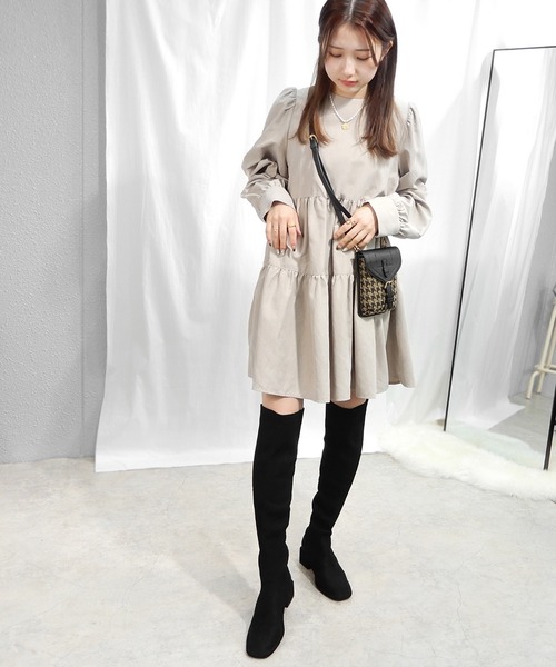 minia（ミニア）の「ソックスニーハイ（ブーツ・レディース・ブラック/モカ・LL/S/M/L）」の3枚目の写真