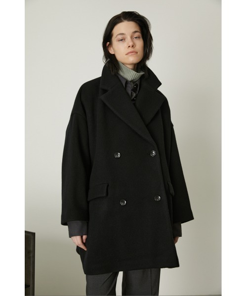 RIM.ARK(リムアーク)の「Wide double-breasted CT(チェスターコート・レディース・ライトグリーン/チャコールグレー/ブラック/ライトベージュ・FREE)」の10枚目の写真