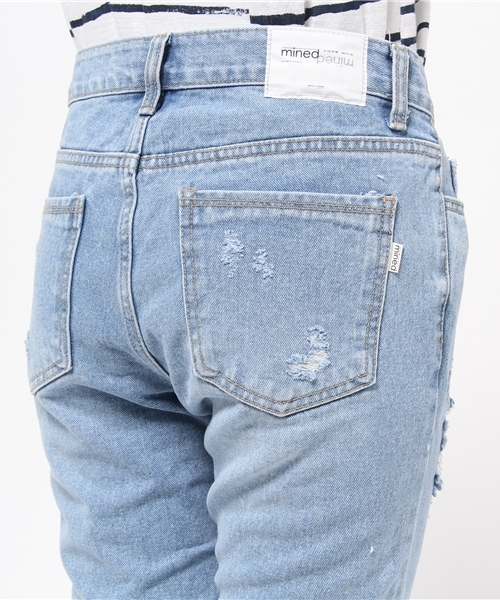 WHO'S WHO gallery（フーズフーギャラリー）の「【minddenim】クラッシュストレートデニム3（デニムパンツ・レディース・ライトブルー・MEDIUM/SMALL）」の9枚目の写真