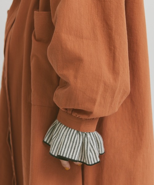 Libra Cue（リブラ キュー）の「コットンタックシャツワンピース（シャツワンピース・レディース・アイボリー/オレンジ/ネイビー・FREE）」の13枚目の写真