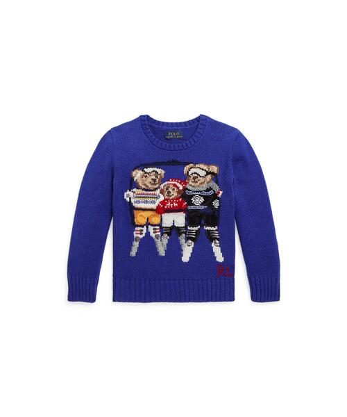 POLO RALPH LAUREN CHILDRENSWEAR(ポロ ラルフ ローレン チルドレンズウェア)の「Polo ベア ファミリー セーター(ニット/セーター・キッズ・ブルー・4/6/7)」の1枚目の写真