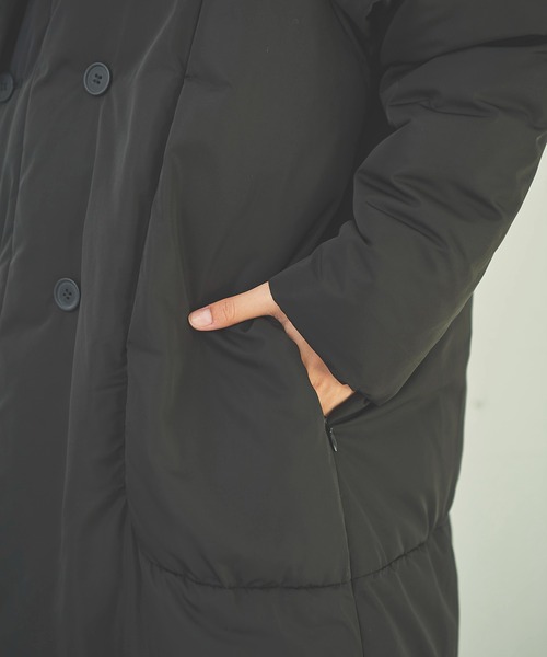 OUTERSUNSET（アウターサンセット）の「eco cloud 中綿 long coat（ダウンジャケット/コート・レディース・ブラック/ブラウン・SMALL/MEDIUM）」の15枚目の写真