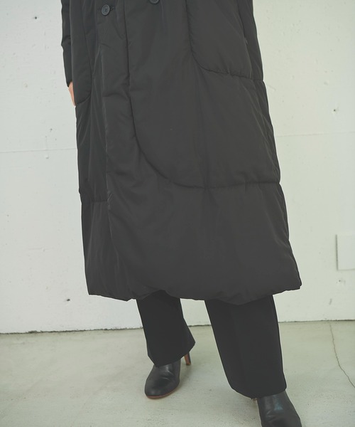 OUTERSUNSET（アウターサンセット）の「eco cloud 中綿 long coat（ダウンジャケット/コート・レディース・ブラック/ブラウン・SMALL/MEDIUM）」の13枚目の写真