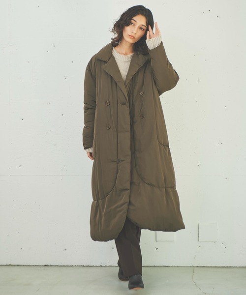 OUTERSUNSET（アウターサンセット）の「eco cloud 中綿 long coat（ダウンジャケット/コート・レディース・ブラック/ブラウン・SMALL/MEDIUM）」の20枚目の写真