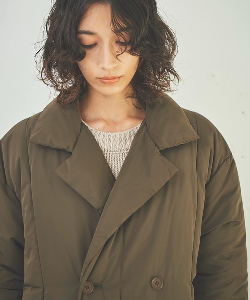 OUTERSUNSET（アウターサンセット）の「eco cloud 中綿 long coat（ダウンジャケット/コート・レディース・ブラック/ブラウン・SMALL/MEDIUM）」の6枚目の写真