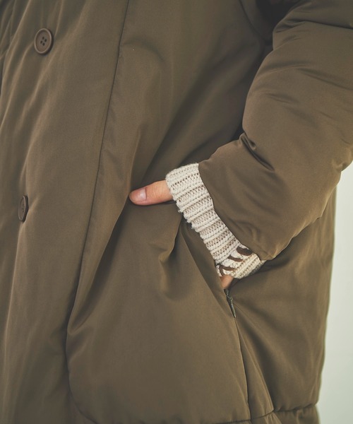 OUTERSUNSET（アウターサンセット）の「eco cloud 中綿 long coat（ダウンジャケット/コート・レディース・ブラック/ブラウン・SMALL/MEDIUM）」の14枚目の写真