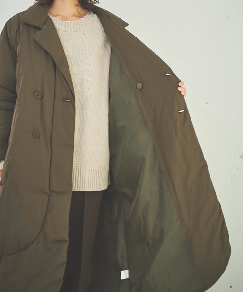 OUTERSUNSET（アウターサンセット）の「eco cloud 中綿 long coat（ダウンジャケット/コート・レディース・ブラック/ブラウン・SMALL/MEDIUM）」の9枚目の写真