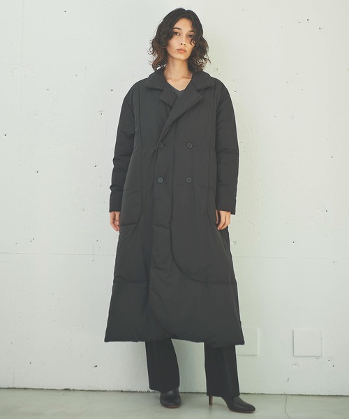 OUTERSUNSET（アウターサンセット）の「eco cloud 中綿 long coat（ダウンジャケット/コート・レディース・ブラック/ブラウン・SMALL/MEDIUM）」の12枚目の写真
