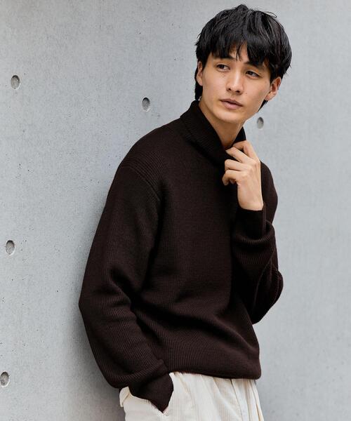 green label relaxing(グリーンレーベルリラクシング)の「カタアゼ タートルネック ニット -ウォッシャブル-(ニット/セーター・メンズ・ブラック/ダークブラウン/ライトグレー/モカ・S/L/M/XL)」の3枚目の写真