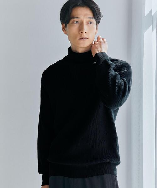 green label relaxing(グリーンレーベルリラクシング)の「カタアゼ タートルネック ニット -ウォッシャブル-(ニット/セーター・メンズ・ブラック/ダークブラウン/ライトグレー/モカ・S/L/M/XL)」の1枚目の写真