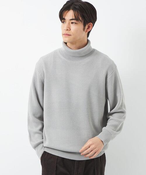 green label relaxing(グリーンレーベルリラクシング)の「カタアゼ タートルネック ニット -ウォッシャブル-(ニット/セーター・メンズ・ブラック/ダークブラウン/ライトグレー/モカ・S/L/M/XL)」の8枚目の写真
