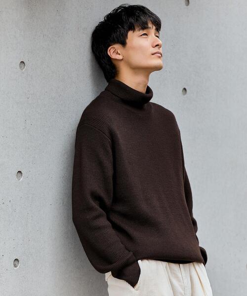 green label relaxing(グリーンレーベルリラクシング)の「カタアゼ タートルネック ニット -ウォッシャブル-(ニット/セーター・メンズ・ブラック/ダークブラウン/ライトグレー/モカ・S/L/M/XL)」の12枚目の写真