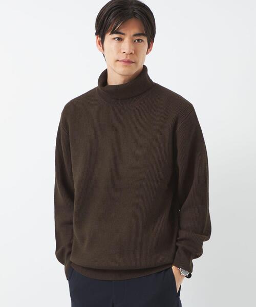 green label relaxing(グリーンレーベルリラクシング)の「カタアゼ タートルネック ニット -ウォッシャブル-(ニット/セーター・メンズ・ブラック/ダークブラウン/ライトグレー/モカ・S/L/M/XL)」の16枚目の写真