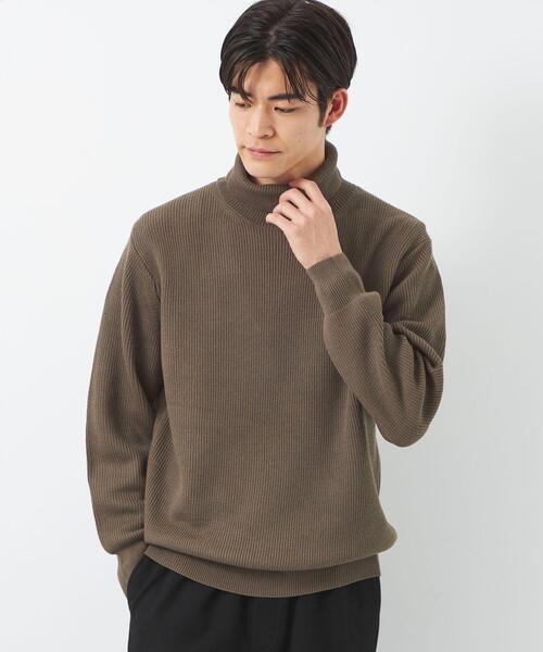 green label relaxing(グリーンレーベルリラクシング)の「カタアゼ タートルネック ニット -ウォッシャブル-(ニット/セーター・メンズ・ブラック/ダークブラウン/ライトグレー/モカ・S/L/M/XL)」の9枚目の写真