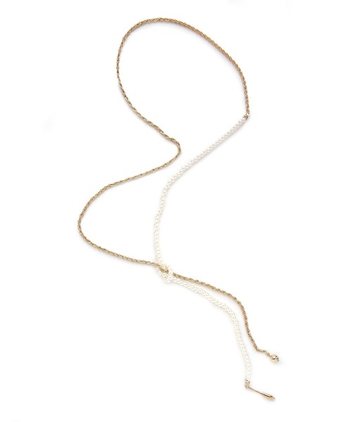 colleca la（コレカラ）の「パール×チェーンのノットロングネックレス（ネックレス・レディース・ゴールド・FREE）」の5枚目の写真