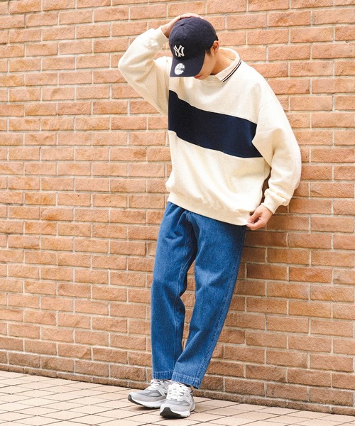 B:MING by BEAMS（ビーミングバイビームス）の「B:MING by BEAMS / ポロ襟 裏起毛 ビッグシルエット スウェット シャツ（スウェット・メンズ・チャコールグレー/ホワイト系その他5・X-LARGE/SMALL/LARGE/MEDIUM）」の21枚目の写真