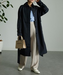 はっ水/花粉対策/UV対策 ミドル丈ステンカラーコート