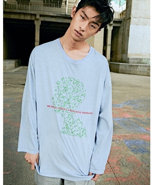 VIBGYOR(ヴィブジョー)の「【Re:one】-OVERR- PIGMENT PIXEL L/S TEE(MA)(Tシャツ/カットソー・メンズ・サックスブルー/パープル・FREE)」の2枚目の写真