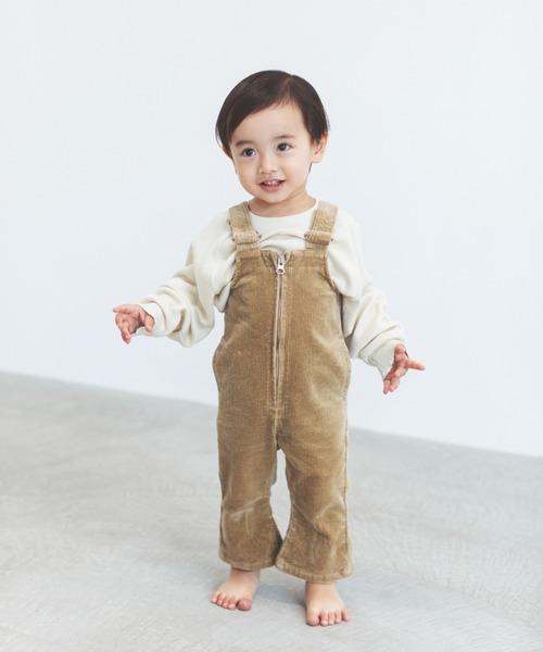 ooju（オージュ）の「【ooju】ooju × Lee フレアサロペット（サロペット/オーバーオール・キッズ・グリーン/ブルー/ベージュ・1/3/2）」の2枚目の写真