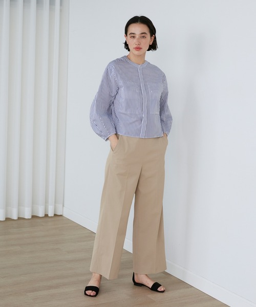 INED（イネド）の「リネンストレッチワイドパンツ（その他パンツ・レディース・ネイビー/キャメル/レッド・5号/7号/9号/11号）」の6枚目の写真