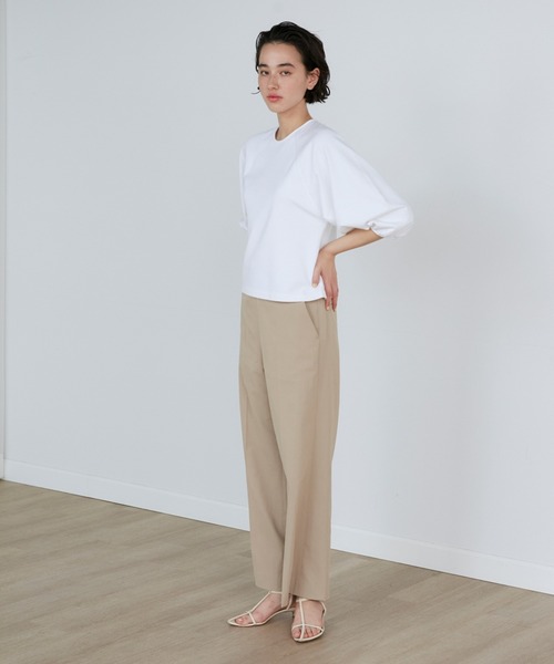INED（イネド）の「リネンストレッチワイドパンツ（その他パンツ・レディース・ネイビー/キャメル/レッド・5号/7号/9号/11号）」の7枚目の写真
