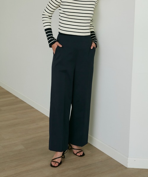 INED（イネド）の「リネンストレッチワイドパンツ（その他パンツ・レディース・ネイビー/キャメル/レッド・5号/7号/9号/11号）」の11枚目の写真