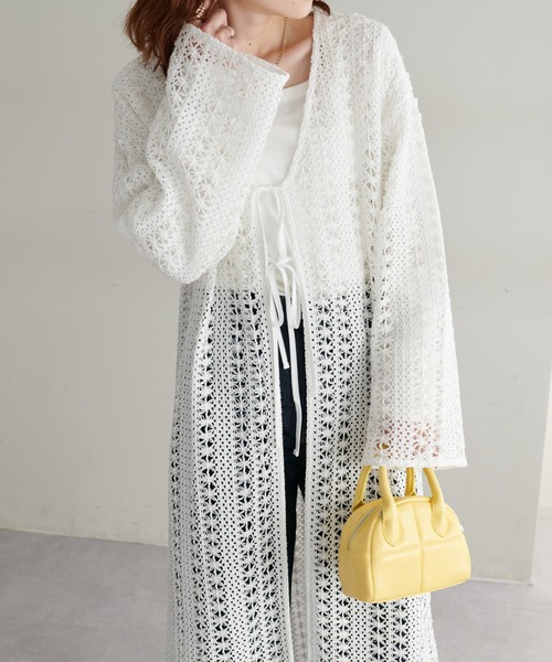 DISCOAT（ディスコート）の「ジャガードレースガウン（ワンピース・レディース・オフホワイト/アイボリー・FREE）」の3枚目の写真