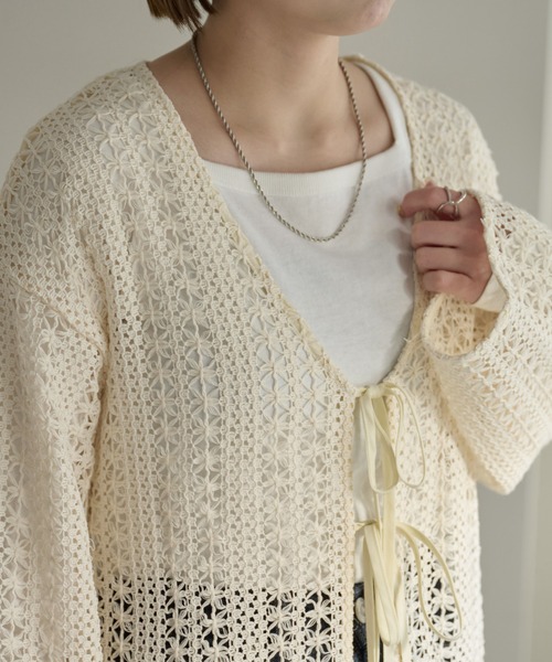 DISCOAT（ディスコート）の「ジャガードレースガウン（ワンピース・レディース・オフホワイト/アイボリー・FREE）」の5枚目の写真