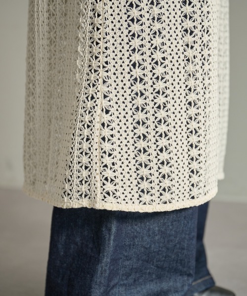 DISCOAT（ディスコート）の「ジャガードレースガウン（ワンピース・レディース・オフホワイト/アイボリー・FREE）」の9枚目の写真