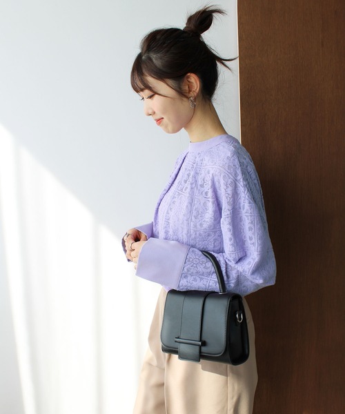 GeeRA(ジーラ)の「前後2WAYブロック柄レースシャツ(シャツ/ブラウス・レディース・アイボリー/ラベンダー・LARGE/MEDIUM)」の18枚目の写真