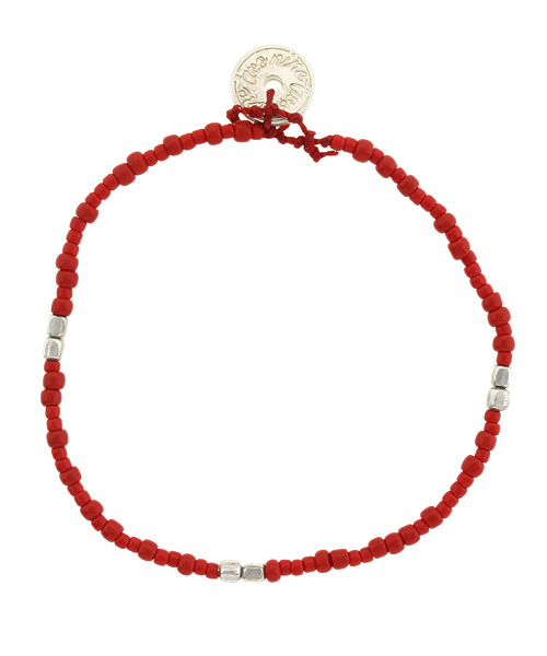 CIAOPANIC（チャオパニック）の「【Ciaopanic】　ビーズアンクレット（アンクレット・メンズ・サックスブルー/レッド/ホワイト/ブルー・FREE）」の4枚目の写真