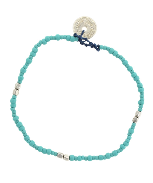 CIAOPANIC（チャオパニック）の「【Ciaopanic】　ビーズアンクレット（アンクレット・メンズ・サックスブルー/レッド/ホワイト/ブルー・FREE）」の2枚目の写真