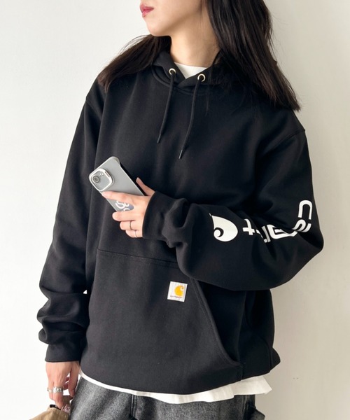 セール】Carhartt(カーハート)/ ルーズフィット 袖ロゴ パーカー