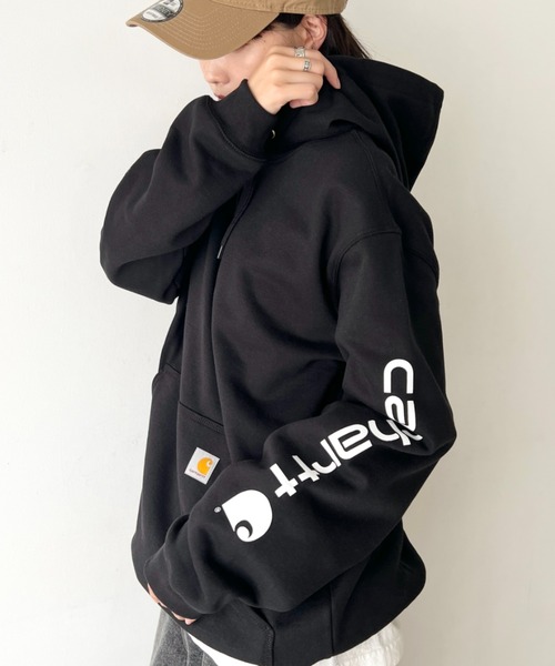 セール】Carhartt(カーハート)/ ルーズフィット 袖ロゴ パーカー