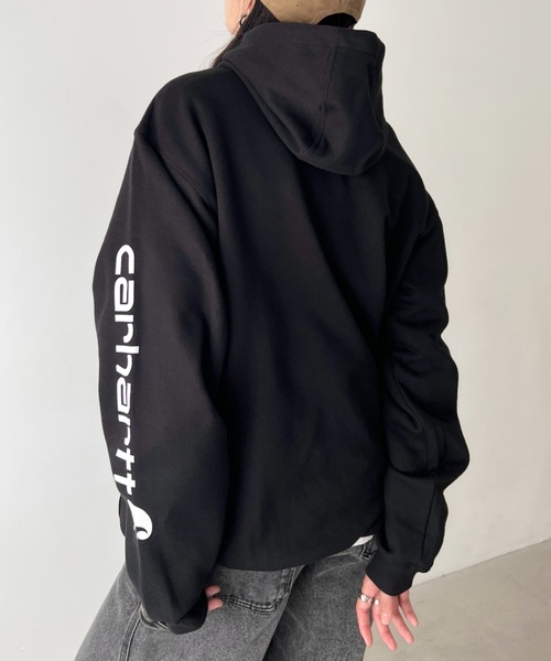 セール】Carhartt(カーハート)/ ルーズフィット 袖ロゴ パーカー
