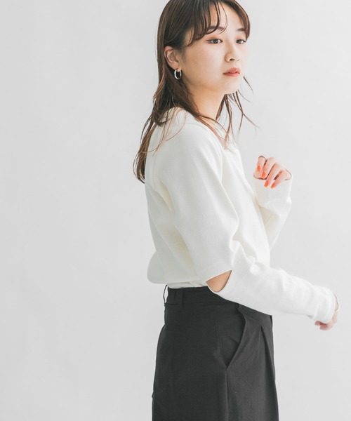 KBF(ケイビーエフ)の「エルボースリットカットソー(Tシャツ/カットソー・レディース・ブラック/アイボリー/グレー系その他・ONE)」の14枚目の写真