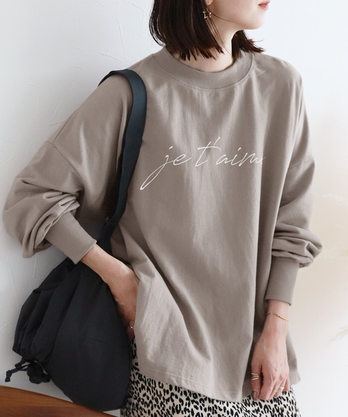 reca（レカ）の「筆記体プリントプルオーバー（スウェット・レディース・グレイッシュベージュ/ミント/キナリ/チャコール/モカ・FREE）」の4枚目の写真