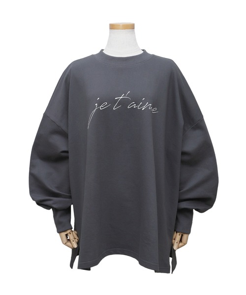 reca（レカ）の「筆記体プリントプルオーバー（スウェット・レディース・グレイッシュベージュ/ミント/キナリ/チャコール/モカ・FREE）」の16枚目の写真