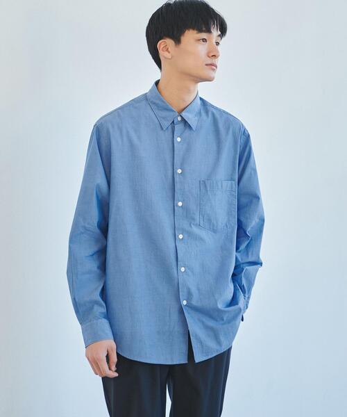 green label relaxing（グリーンレーベルリラクシング）の「コットンシルク ボイル ジャストルーズ シャツ（シャツ/ブラウス・メンズ・ベージュ/ロイヤルブルー/ネイビー/イエロー・L/M/S/XL）」の13枚目の写真