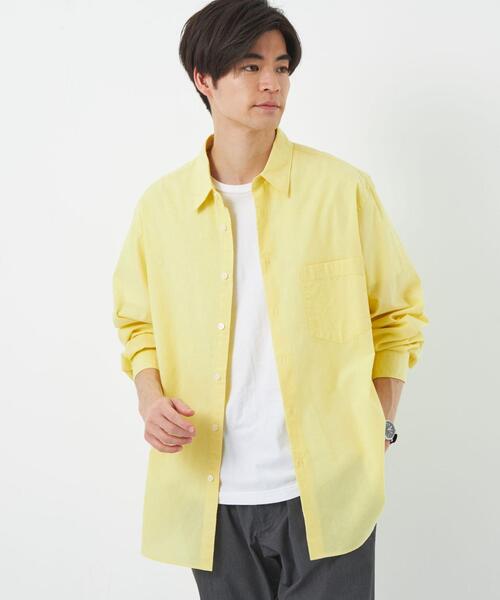 green label relaxing（グリーンレーベルリラクシング）の「コットンシルク ボイル ジャストルーズ シャツ（シャツ/ブラウス・メンズ・ベージュ/ロイヤルブルー/ネイビー/イエロー・L/M/S/XL）」の17枚目の写真